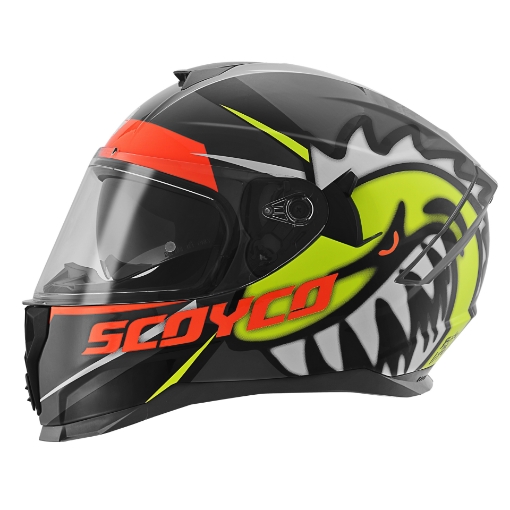 🏍️ SCOYCO 869 Shark Full Face Motosiklet Kaskı – Güneş Vizörlü, Intercom Uyumlu ve Güçlü Koruma resmi