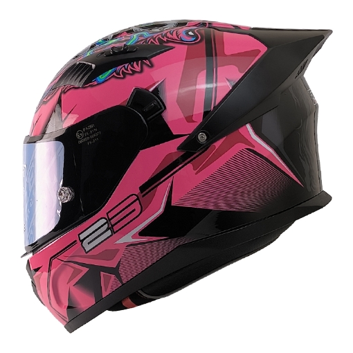 🏍️ FAZER FX 211 Ancient Beast Pink Full Face Motosiklet Kaskı – Siyah Cam Güneş Vizörü ve Güçlü Koruma resmi