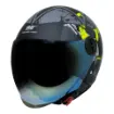 MTS FX 101 Neon Camo Yarım Camlı Motosiklet Kaskı - CE Onaylı Hafif ABS resmi
