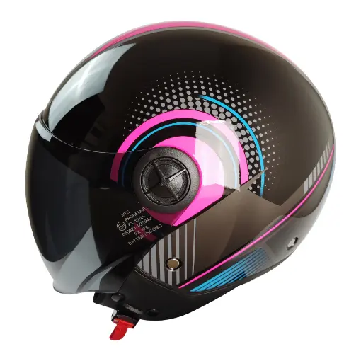 MTS FX 101 Pink Woman Yarım Camlı Motosiklet Kaskı - CE Onaylı Hafif ABS resmi