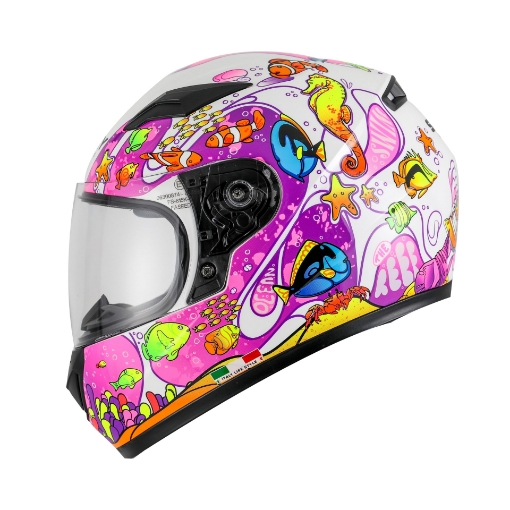 🏍️ SWAY SW 815K Ocean White Pink Full Face Çocuk Motosiklet Kaskı – ECE 22.06 Sertifikalı, Hafif ve Güvenli resmi