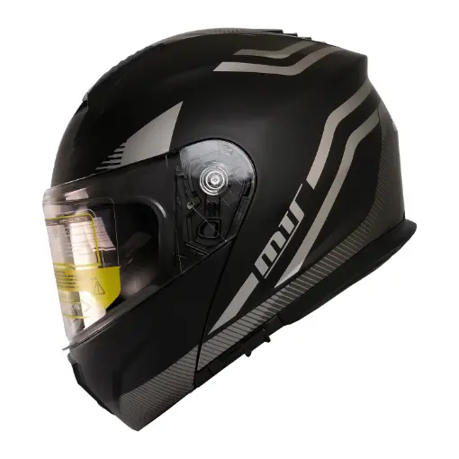 MTS M-966 V2 WX20 Gri Çene Açılır Motosiklet Kaskı - Güneş Vizörlü ABS resmi