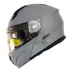 MTS M-966 V2 Grey Çene Açılır Motosiklet Kaskı - Güneş Vizörlü ABS resmi