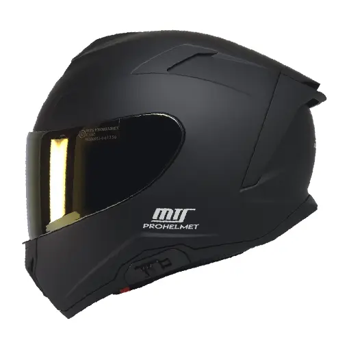 MTS X340 Mat Siyah Full Face Motosiklet Kaskı - Fiber Gövde Güneş Vizörlü resmi