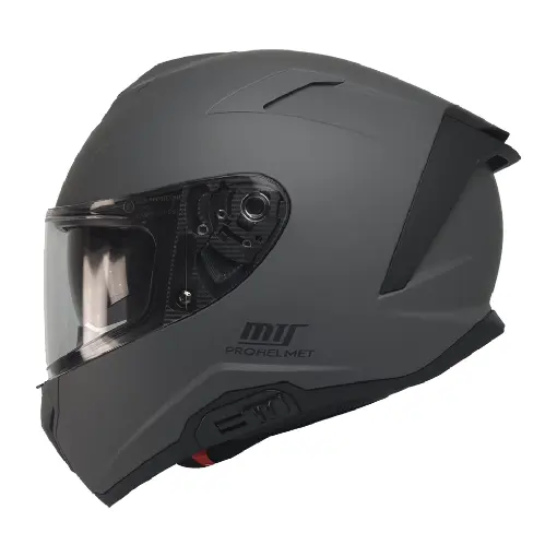 MTS X340 Mat Gri Full Face Motosiklet Kaskı - Fiber Gövde Güneş Vizörlü resmi