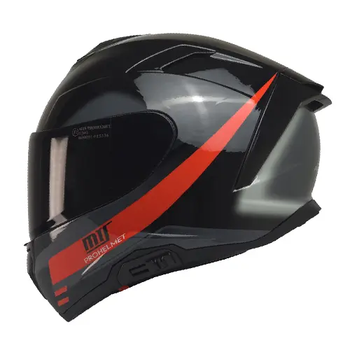 MTS X340 Rosso Full Face Motosiklet Kaskı - Fiber Gövde Güneş Vizörlü resmi