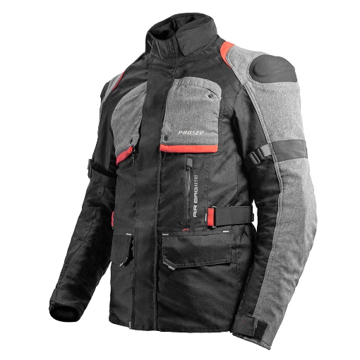 🏍️PROSEV NF-2500 Red Airbag 4 Mevsim Uzun Motosiklet Montu – CE Korumalı, Geniş Havalandırma ve Entegre Termal Astar resmi