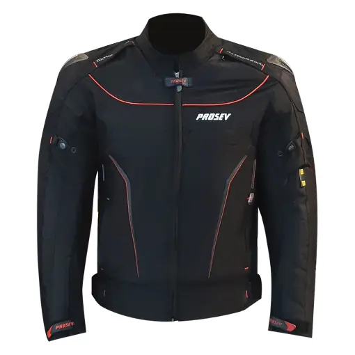Prosev 186 Leather Siyah 4 Mevsim Motosiklet Montu - CE Korumalı Havalandırmalı resmi