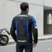 Prosev JKT01 Siyah Beyaz Mavi 4 Mevsim Motosiklet Montu - CE Korumalı Reflektörlü resmi