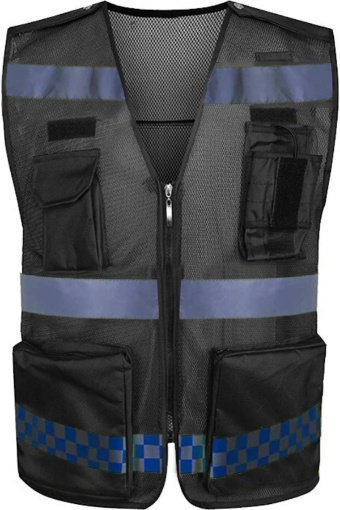 Prosev MB045 Siyah Reflektörlü Yelek - Yüksek Görünürlük Çok Cepli resmi