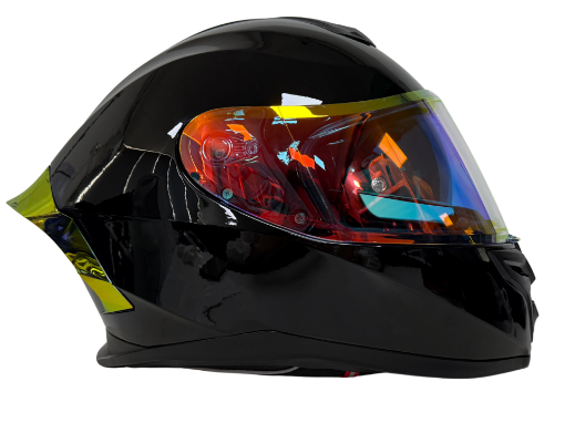 Rivox R1 Gloss Black Revo Full Face Kask - ECE 22.06 Güneş Vizörlü Sportif resmi