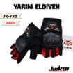 Jiekai JK-YX Kırmızı Yarım Parmak Motosiklet Eldiveni - Yazlık Konforlu resmi