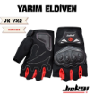 Jiekai JK-YX Kırmızı Yarım Parmak Motosiklet Eldiveni - Yazlık Konforlu resmi