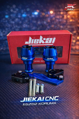 🛵 Jiekai RM-04 Egzoz Koruma Takozu CNC Model Mavi Renk resmi