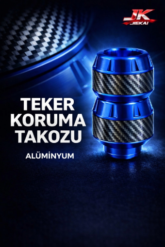 Jiekai KB-37 Universal Ön Teker Takozu Mavi - Aks Korumalı Park Sabitleme resmi