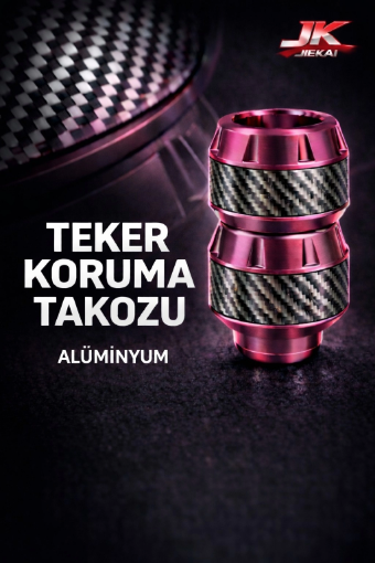 Jiekai KB-37 Universal Ön Teker Takozu Pembe - Aks Korumalı Park Sabitleme resmi