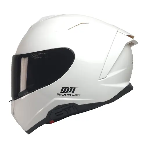 MTS X340 White Full Face Motosiklet Kaskı - Fiber Gövde Güneş Vizörlü resmi