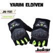 JIEKAI JK-YX Yarım Parmak Motosiklet Eldiveni – Korumalı Neon Yeşil resmi
