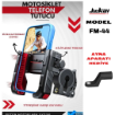 JIEKAI FM-44 Motosiklet Telefon Tutucu – Ayna ve Gidon Aparatlı Universal resmi