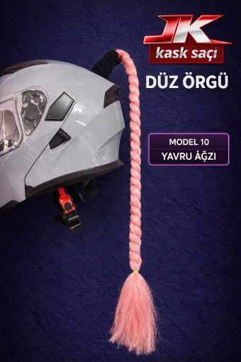 JIEKAI Kask Saçı Yavru Ağzı Renk Düz Örgü Model-10 resmi