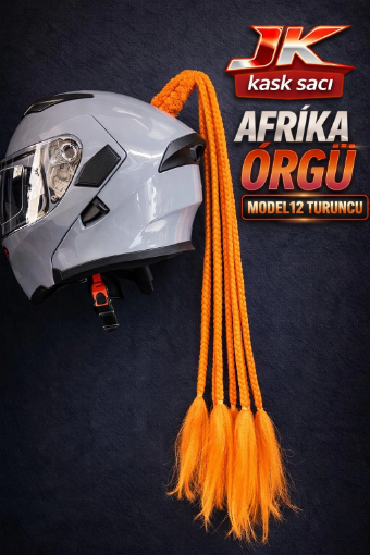JIEKAI Kask Saçı Turuncu Renk Afrika Örgü Model-12 resmi