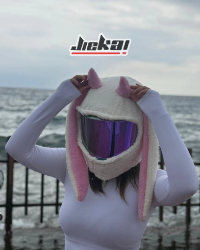 JIEKAI Model-05 Kask Peluşu Pink Devil – Tek Ebat resmi