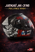 JIEKAI JK-316-1 Full Face Kask Mat Black Monster resmi