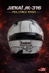 JIEKAI JK-316-1 Full Face Kask Mat Black Monster resmi