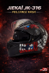 JIEKAI JK-316-1 Full Face Kask Mat Black Monster resmi