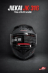 JIEKAI JK-316-2 Full Face Kask Mat Black Grey Savage resmi