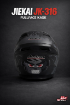 JIEKAI JK-316-2 Full Face Kask Mat Black Grey Savage resmi
