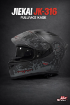 JIEKAI JK-316-2 Full Face Kask Mat Black Grey Savage resmi