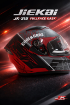 JIEKAI JK-316-3 Full Face Kask Mat Grey Red Rose resmi