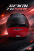 JIEKAI JK-316-3 Full Face Kask Mat Grey Red Rose resmi