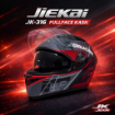 JIEKAI JK-316-3 Full Face Kask Mat Grey Red Rose resmi