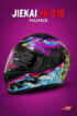 JIEKAI JK-316-4 Full Face Kask Mat Black Purple Bull resmi