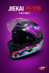 JIEKAI JK-316-4 Full Face Kask Mat Black Purple Bull resmi