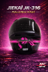 JIEKAI JK-316-5 Full Face Kask Gloss Black Pink resmi