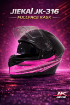 JIEKAI JK-316-5 Full Face Kask Gloss Black Pink resmi
