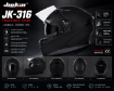JIEKAI JK-316-7 Full Face Kask Mat Siyah resmi