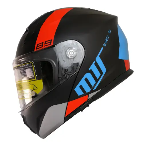 MTS M-966 V2 WX89 Çene Açılır Motosiklet Kaskı - Güneş Vizörlü ABS resmi